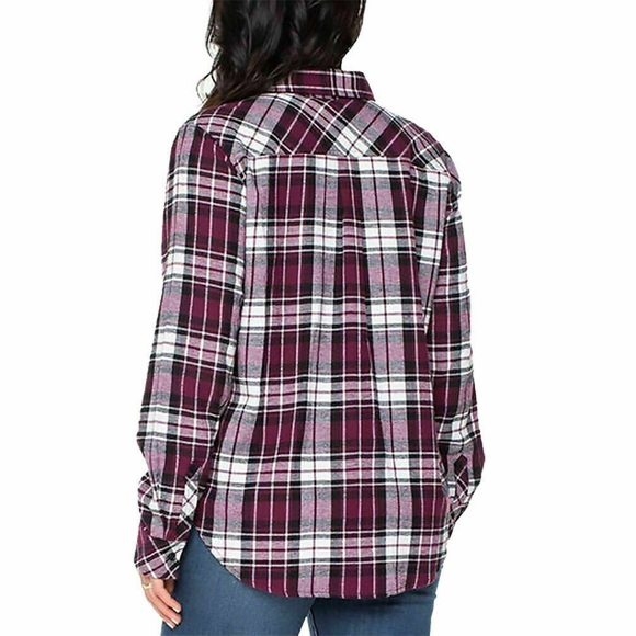 WELL WORN Ladies' Flannel Button-Up Shirt Berry Plaid
Size Small - Picture 2 of 5